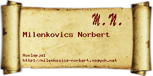 Milenkovics Norbert névjegykártya